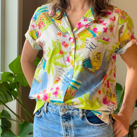 Erika Tops - Vintage 90’s Hawaiian Camp Shirt